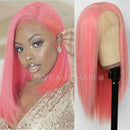 Maycaur Orange Lace Front Wigs Long Straight Hair 24 Inch Wigs for Fashion Women Synthetic Lace Front Wigs with Natural Hairline Maycaur