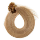 100 Strands U Tip Hair Extensions Pre Bonded Remy Human Hair Nail Tip Italian Keratin Fushion Hairpiece Long Straight Silky For Lady Girl Women