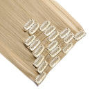 Clip In On Hair Extension 8pcs 18Clips 26" Straight Ash Blonde Mix Bleach Blonde Synthetic Heat Resistant Hairpieces Full Head Straight For Women Girls(26" Straight, Ash Blonde Mix Bleach Blonde) S-noilite