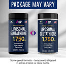 Liposomal Glutathione Supplement 1000MG + 750MG- Glutathione Liposomal with VIT C + Phospholipid Antioxidant Complex - Liver Detox and Immune Support Supplement - 120 Caps - Powder&Liquid Alternative Infinity Warehouse