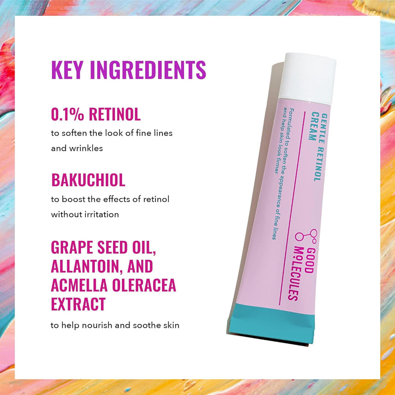 Good Molecules Gentle Retinol Cream - Retinol Night Cream for Collagen Production, Skin Tightening Recipe with Bakuchiol, Anti-Aging Skin Care For Face Infinity Warehouse