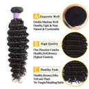 Brazilian Deep Wave Bundles with Closure (26 28 30+20) 10A Virgin Human Hair Bundles with Closure Wet and Wavy Curly Hair Weave 3 Bundles with Lace Closure Free Part YOCYTU
