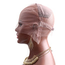 Bella Hair Full Lace Wig Cap with Adjustable Straps for Making Wigs, Medium Brown Swiss Lace with Stretch Panel at Crown (Medium Size Cap) Bella Hair