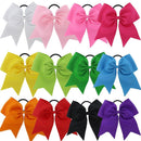 Kenz Laurenz Cheer Bows Blue Cheerleading Softball - Gifts for Girls and Women Team Bow with Ponytail Holder Complete Your Cheerleader Outfit Uniform Strong Hair Ties Bands Elastics (1) Kenz Laurenz