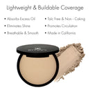 Emani Flawless Matte Powder Foundation - Medium to Full Coverage, Lightweight & Nourishing - Crease-Free & Non-Caking Finish - 12 Grams, Linen (Light Neutral) Emani