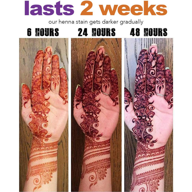 Temporary Tattoo India Painting Tattoo Paste Cone, 3 Tubes Brown Paste Cone Indian Body Art Painting Drawing (Brown, 3 Cones) Henna Squad