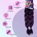 Pre-Stretched Braiding Hair Extensions – 24 Inch 6 Bundles Total – Xpression 100% Kanekalon Hair Extensions – TZ Braid Hair Extensions – Pre-Cut and Pre-Combed Synthetic Hair – Natural Look (NPURPLE) Supreme Hair