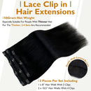 Full Shine Clip in Hair Extensions Real Human Hair with Lace Base Jet Black 3Pcs 50G Remy Hair Extensions Clip in Human Hair 10 Inch Short Hair Extensions Clip in Human Hair Full Shine Store