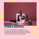Beetles Pink Confetti Gel Nail Polish Kit- 6 Colors Nude Pink Pastel Gel Polish Glitter Set, Soak Off Nail Lamp Cured Gel Polish Summer Nail Varnish Manicure, 7.3ml Each Bottle, Nail Art Box beetles Gel Polish