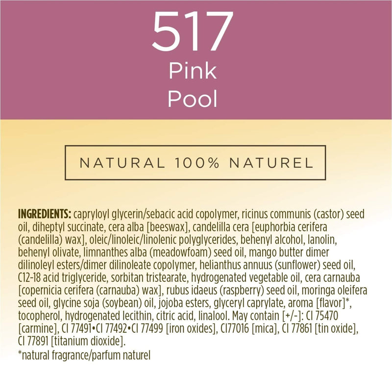 Burts Bees 100% Natural Glossy Lipstick, Pink Pool - 1 Tube Burt's Bees