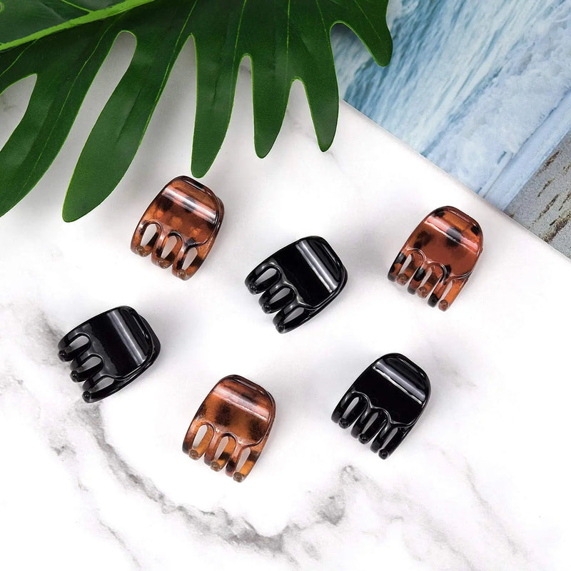 EAONE Hair Claw Clips Small 1.2 Inch Hair Jaw Clip Claw Hair Clips Clamps Hair Styling Accessories for Women Girl Thick Hair, 30 Pieces with Box Packaged (Black and Brown) EAONE