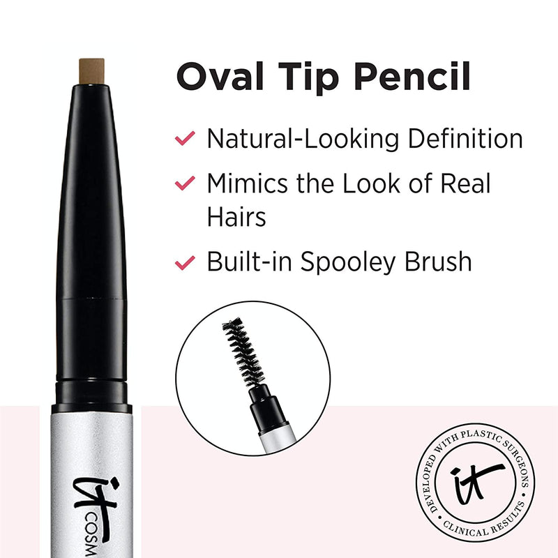 IT Cosmetics Brow Power, Universal Blonde - Universal Eyebrow Pencil - Mimics the Look of Real Hair - Budge-Proof Formula - With Biotin, Saw Palmetto & Antioxidants - 0.0056 oz It Cosmetics Store