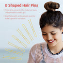 Bun Hair Pins, IKOCO 80pcs U Shaped Hair Pins for Women with Storage Box, Golden, 2.4 inch IKOCO