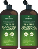 Tea Tree & Eucalyptus Shampoo and Conditioner Set – Clarifying & Scalp Care Formula with Activated Charcoal, Biotin & Keratin – Sulfate-Free, Made in USA - 16 fl oz x 2 Infinity Warehouse