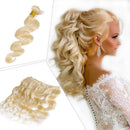 Sew in Hair Extension Human Hair One Bundle Body Wave 16inch Blonde 613