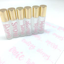 Got Oil Supplies Vinyl Essential Oil Labels - Fits 10ml Roller Bottles and Boston Round Glass Vials - 24 Blue & Pink, Gold or Silver Bottle Stickers To Choose From (Blue & Pink) Discount Manufacturing & Distributing