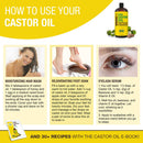 Pure Cold Pressed Castor Oil - Big 32 fl oz Bottle - Unrefined & Hexane Free - 100% Pure Castor Oil for Hair Growth, Thicker Eyelashes & Eyebrows, Dry Skin, Healing, Hair Care, Joint and Muscle Pain Seven Minerals