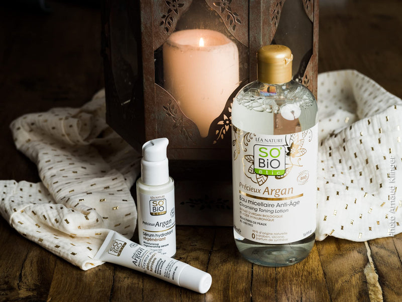 SO'BiO étic | Precious Argan Illuminating Smoothing Eye Contour Cream | Organic Anti-Aging Eye Cream for Dark Circles, Bags & Wrinkles | 0.5 fl oz So'Bio Étic