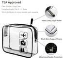 2pcs/pack Lermende Clear Toiletry Bag TSA Approved Travel Carry On Airport Airline Compliant Bag Quart Sized 3-1-1 Kit Luggage Pouch (Black) Lermende