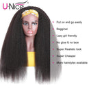 UNice Hair 10A Kinky Straght Half Wig Human Hair for Black Women,100% Unprocessed Brazilian Virgin Hair Glueless 3/4 Half Wig Wear and Go 150% Density Natural Color 14inch UNICE Store