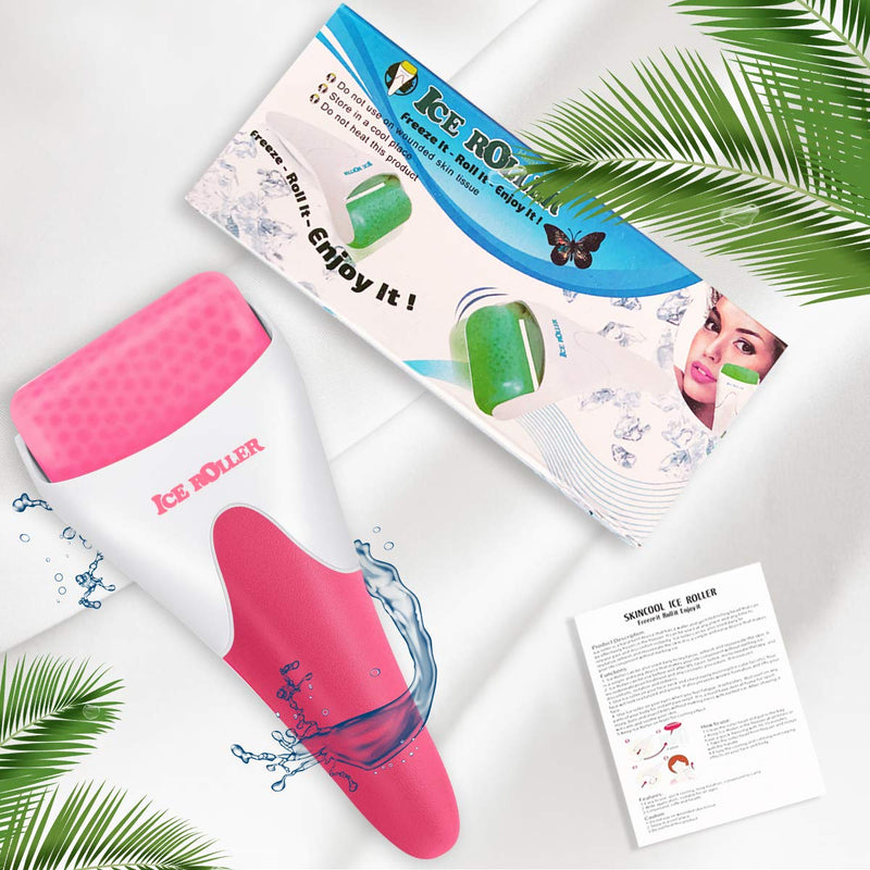 Fronnor Ice Roller for Face,Eyes,Mothers Day Gifts Idea,Therapeutic Cooling to Tighten Brighten Complexion and Reduce Wrinkles,Massager Under Eye Puffiness,Migraine and Pain Relidf (Red) Fronnor