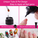 Makartt Nail Rhinestone Glue Gel Nail Art Kit Super Strong Adhesive Nail Gel for Nail Glitters Nail Gems,Nail Jewels Crystals Nail Beads, Glue for Nail Decoration Nail Diamonds 3d Nail Charms 8ML+30ML Makartt