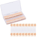 Eyeshadow Applicators,MORGLES 50pcs Disposable Eyeshadow Sponge Applicators Eye Shadow Applicator Double Sided with Box(Clear) MORGLES
