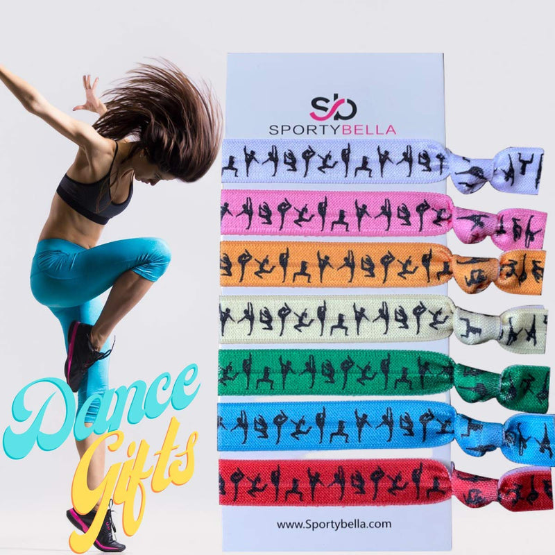 Dance Hair Ties - Girls Dance Hair Accessories- Rainbow Dance Elastics, Gift For Dance Recitals Infinity Collection