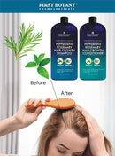 First Botany, Peppermint Rosemary Hair Regrowth and Anti Hair Loss Shampoo and Conditioner Set - Daily Hydrating, Detoxifying, Volumizing Shampoo and Fights Dandruff For Men and Women 16 fl oz x 2 Infinity Warehouse