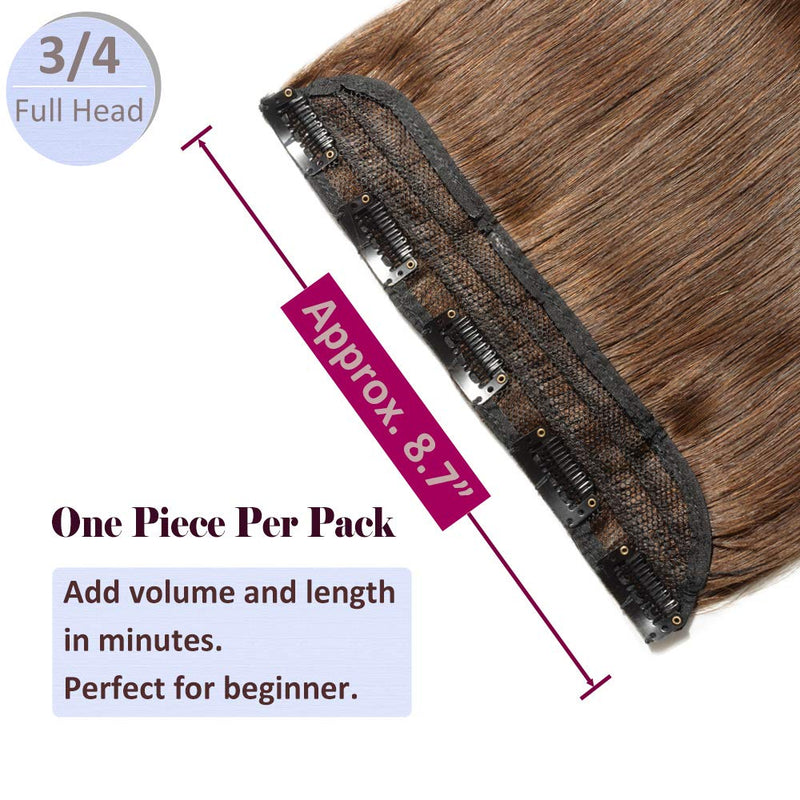 14 Inch Clip in Hair Extensions Remy Human Hair Standard Weft Clip on Hairpieces 45g Soft Silky Straight Hair for Women Beauty Gift