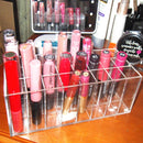 Acrylic Lip Gloss Holder Organizer, Lipstick Holder, 24 Slots Makeup Lip Gloss Lipstick Brushes Storage Display Case BBDOU