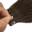GOO GOO 24 Inch Tape in Hair Extensions Human Hair Chocolate Brown Hair Extensions 20pcs 50g Tape in Hair Extensions Human Hair for Women GOO GOO