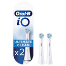 Oral-B iO Ultimate Clean Electric Toothbrush Head, Twisted & Angled Bristles for Deeper Plaque Removal, Pack of 2, White Oral-B