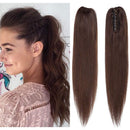 100% Remy Human Hair Ponytail Extension One Piece Claw/Jaw Clip Ponytail Hairpiece Clip In Pony Tail Extensions For Girl Lady Women Long Straight