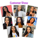 QinMei Brazilian Straight Hair 3 Bundles 10A 100% Virgin Unprocessed Human Hair Weave Extensions Brazilian Remy Straight Human Hair Bundles Natural Black Color (12 14 16 inch) QinMei