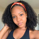 VTAOZI Headband Wigs for Black Women Kinky Curly Headband Wig Human Hair 9A Glueless None Lace Front Wigs 150% Density Afro Kinky Curly Half Wigs Natural Color 20 Inch VTAOZI Store