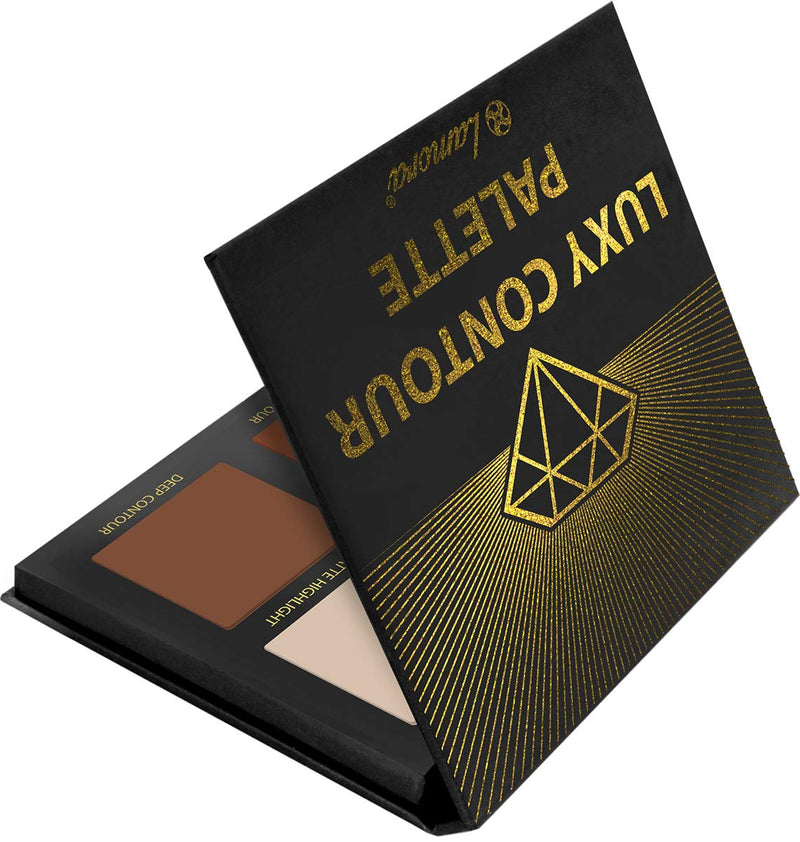 Contour Palette Powder Contour Kit - Contouring Makeup Palette With Mirror - 4 Highly Pigmented Matte Colors For Contouring And Highlighting - Vegan, Cruelty Free And Hypoallergenic Lamora