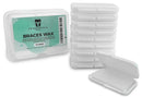 Braces Wax,10 Pack. Dental Wax for Braces. Unscented & Flavorless - Premium Orthodontic Wax for Braces.10 Pack- 50 Total Wax Strips, FREE Storage Case. Food Grade Brace Wax. FRESH KNIGHT