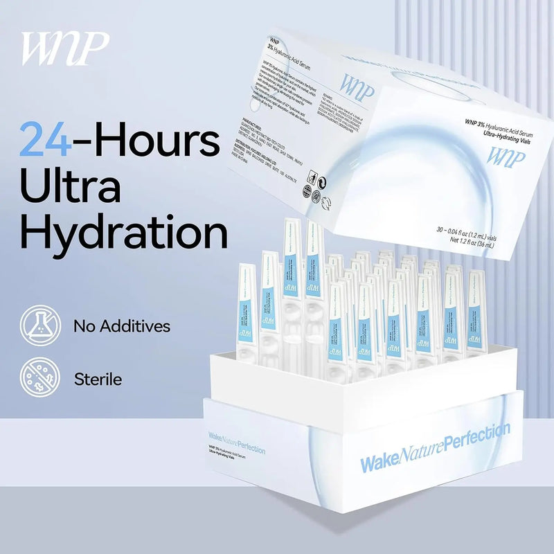 UltraHydrating Serum 3% Hyaluronic Acid Smoother Skin|Pre-makeup SkinCare|Anti-Aging serum for face Single-Use Vials Skincare|Hyaluronic Acid Tubes for Sensitive skin|4D Hyaluronic Acid(1.2 ml)*30 Infinity Warehouse