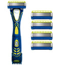 Schick Hydro Skin Comfort Beard Groomer, 4-in-1 Power Razor and Trimmer for Men, 1 Handle and 5 Refills Schick