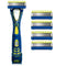 Schick Hydro Skin Comfort Beard Groomer, 4-in-1 Power Razor and Trimmer for Men, 1 Handle and 5 Refills Schick