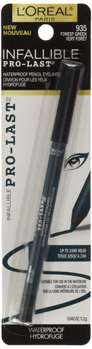 L'Oreal Paris Makeup Infallible Pro-Last Pencil Eyeliner, Waterproof and Smudge-Resistant, Glides on Easily to Create any Look, Forest Green, 0.042 oz. L'Oreal Paris