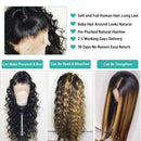 Allove 13X4 Loose Deep Wave Lace Front Wigs Human Hair with Baby Hair Pre Plucked 22" Brazilian Virgin Remy Human Hair Wigs for Black Women 150% Density 10a Natural Hairline Wig Natural Color Allove