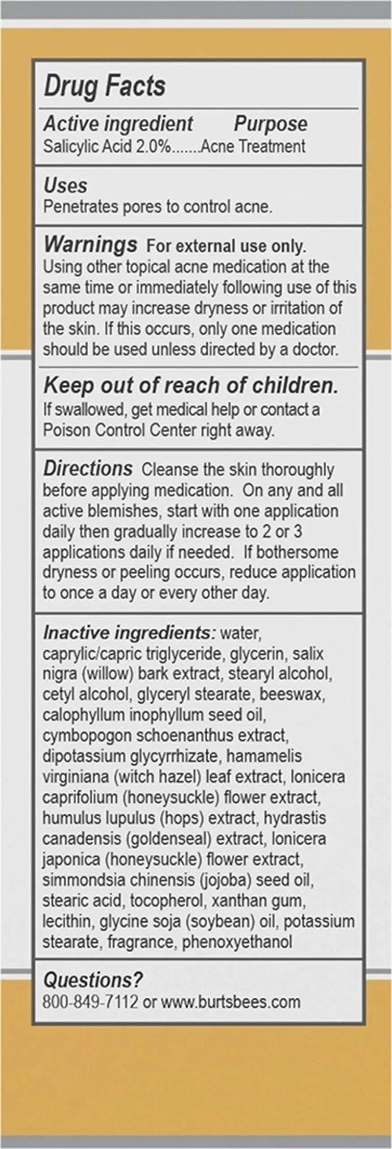Acne Spot Treatment, Burt's Bees Face Cream for Acne-prone Oily Skin with Salicylic Acid, All Natural, Maximum Strength, 0.5 Ounce (Packaging May Vary) Burt's Bees