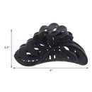 Matte Black 5 inch Large Jaw Clip Hair Claw with leaf design (Motique Accessories) Motique Accessories