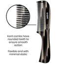 Kent 10T Graphite Finish, Large Hair Detangling Comb, Wide Teeth for Thick Curly Wavy Hair. Long Hair Detangler Comb For Wet and Dry. Saw-Cut from Cellulose and Hand Polished, Handmade in England KENT
