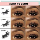 SY SHUYING 20mm Mink Lashes 3D Real Mink Eyelashes Wispy Cross False Eyelashes 6D Fluffy Dramatic Long Thick Soft Reusable Fake Eye Lashes (3 Pairs, Doll) SY SHUYING