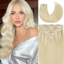 Lacer Hair Extensions Clip in Human Hair Light Platinum Blond