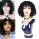 Short Human Hair Wigs with Bangs Brazilian Bob Water Wave Virgin Human Hair Wigs for Black White Women Short Water Wave Bob Wigs with Bangs Natural Black Wigs with Bangs YISEA Store