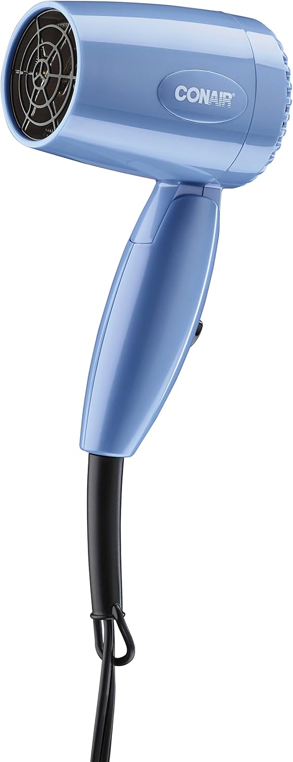 Conair Travel Hair Dryer with Dual Voltage, 1600W Compact Hair Dryer with Folding Handle, Travel Blow Dryer Infinity Warehouse